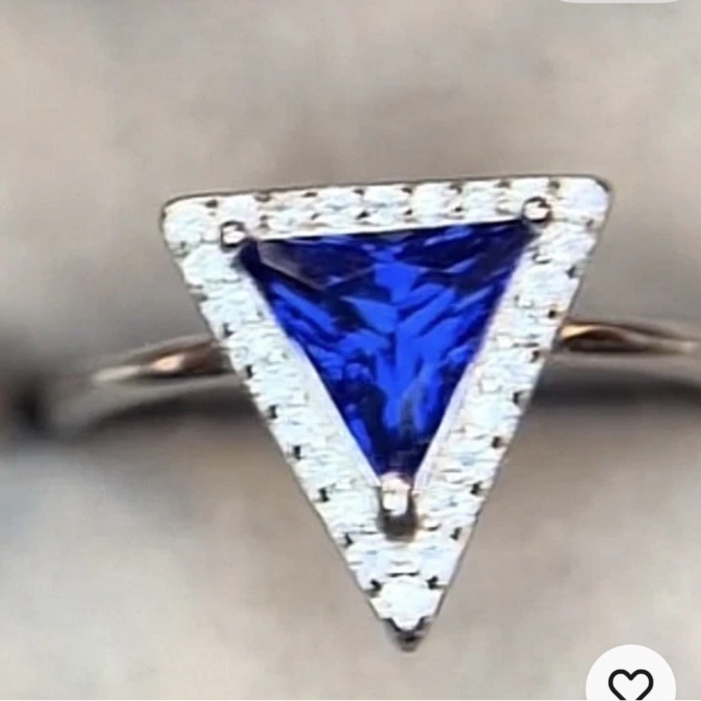 NWT Ryze Party Sapphire , White Frost CZ .925 Sterling Silver Ring - Size 10